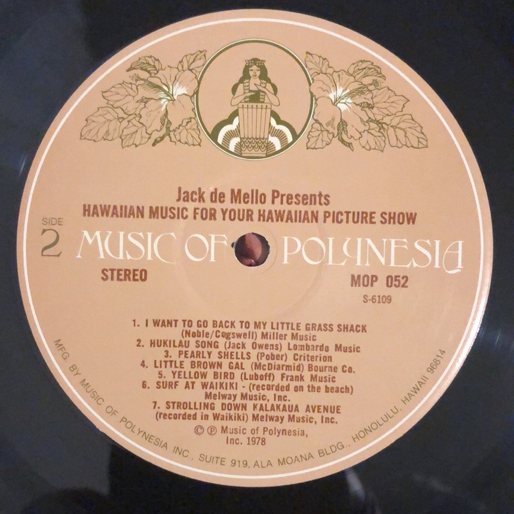 Jack De Mello Hawaiian Music For Your Hawaiian Picture Show Vinyl Lp '78 - Picture 5 of 6